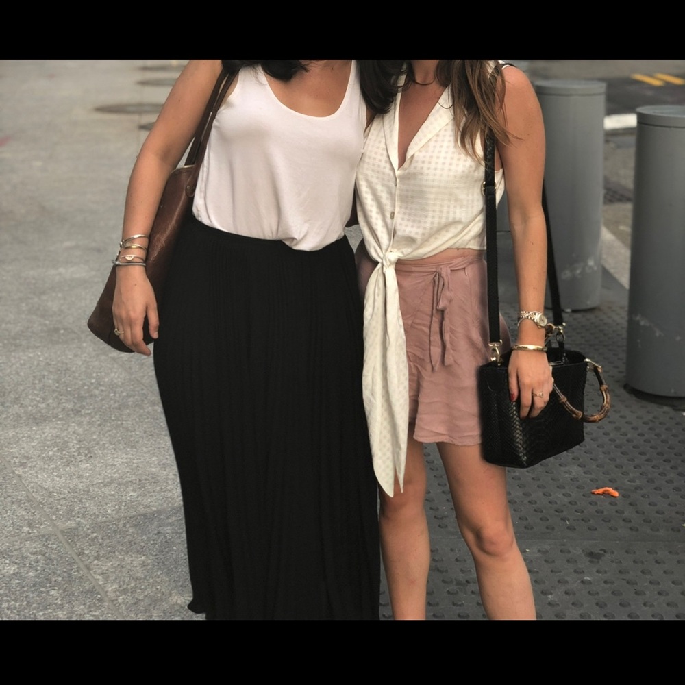 Show Me Your Mumu Croix Tie Top White Picnic - size small (part of set!)